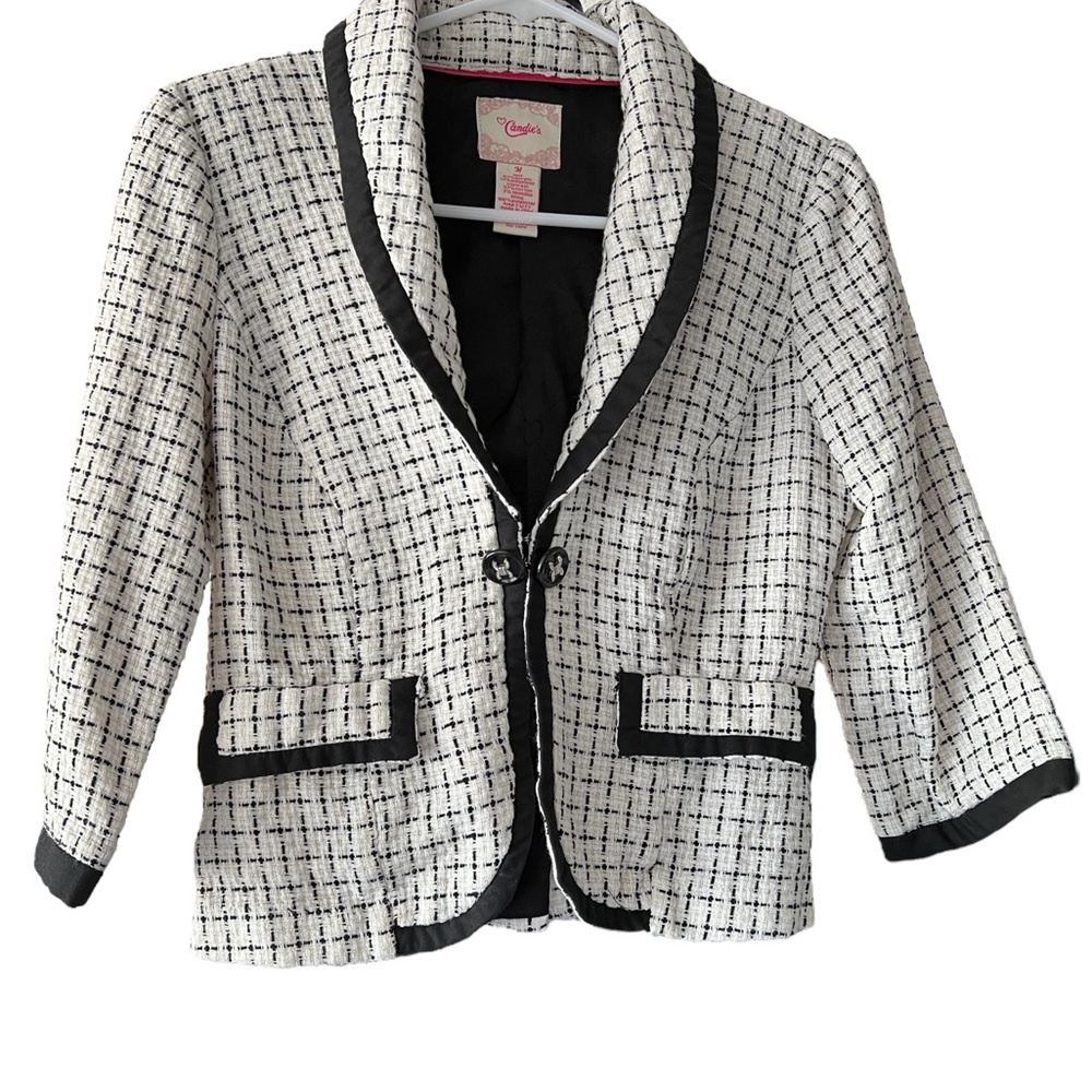 Candies’ Jacket Black & White Tweed Short Houndstooth Academia Medium. - Picture 2 of 10